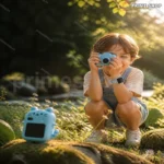 Dečji fotoaparat mačka 3u1 sa pametnim satom — plava