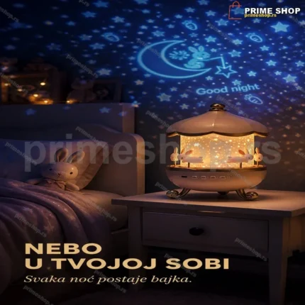 Dečji Noćni Projektor sa Zečjim Nebom – Projekcija Zvezda i Zečića