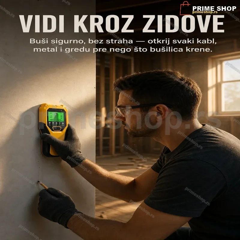 Digitalni Detektor Instalacija i Greda 5u1 – Otkriva Kablove, Metal i Drvo do 60mm Digitalni Detektor Instalacija i Greda 5u1 – Otkriva Kablove, Metal i Drvo do 60mm