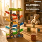 Drvena auto traka 2u1 — mini staza za male vozače