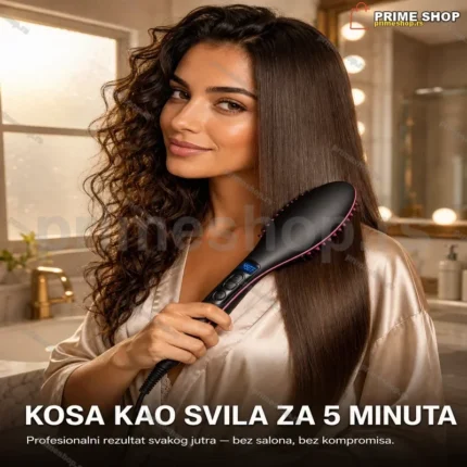 Električna četka za ravnanje kose — termočetka za glatku i sjajnu kosu