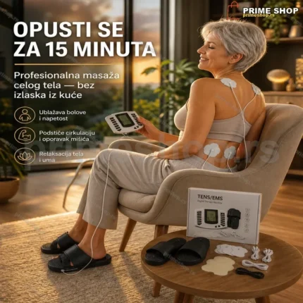 Električni Masažer sa 8 Programa za Noge, Leđa, Vrat i Ruke + Papuče i Elektrode