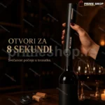 Električni otvarač za vino SET sa rezačem folije — otvara bocu za 8 sekundi