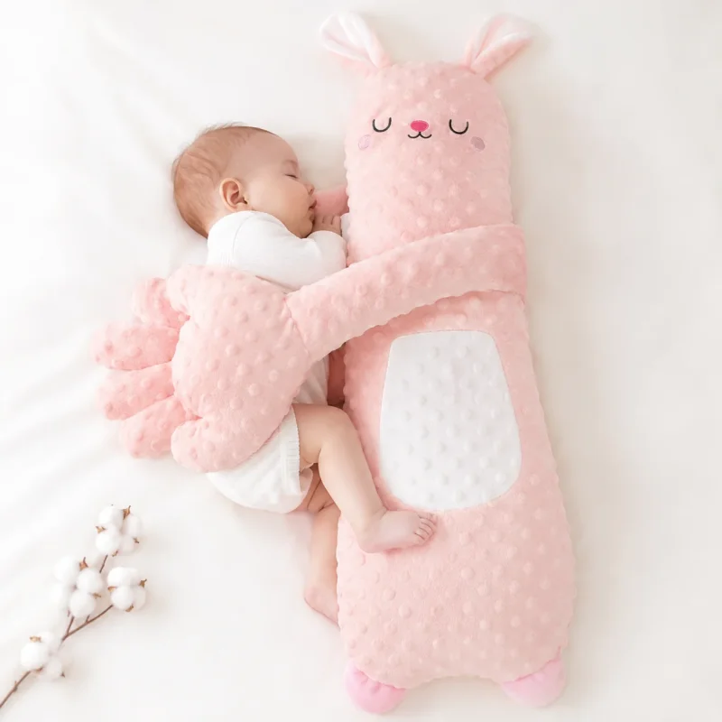 Plišani jastuk za bebe Čuvar sna Zeka s tapkanjem 60 cm jastuk za bebe čuvar sna - prednja strana