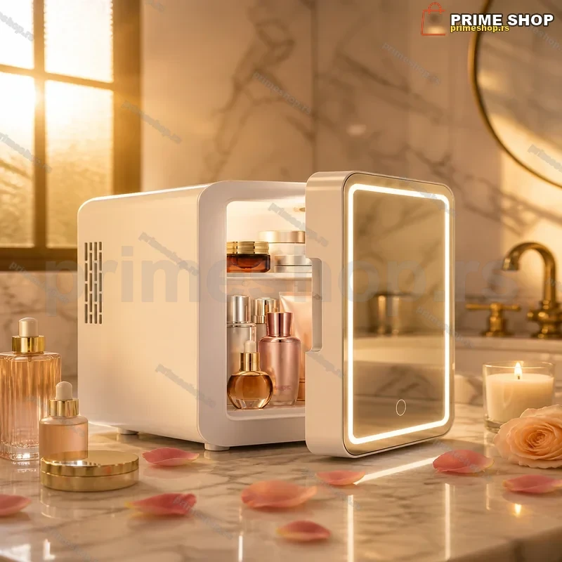 Frižider za kozmetiku sa LED ogledalom i funkcijom grejanja - 4L mini beauty fridge Frižider za kozmetiku sa LED ogledalom i funkcijom grejanja - 4L mini beauty fridge