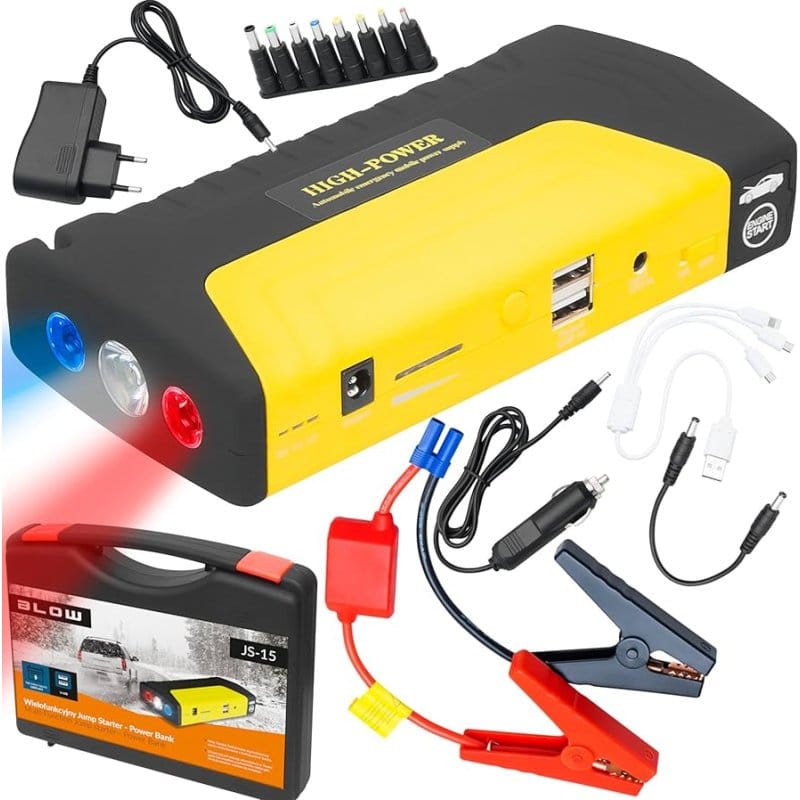 Jump starter 600A prenosni sa kompresorom za gume prenosni jump starter 600A - prednja strana