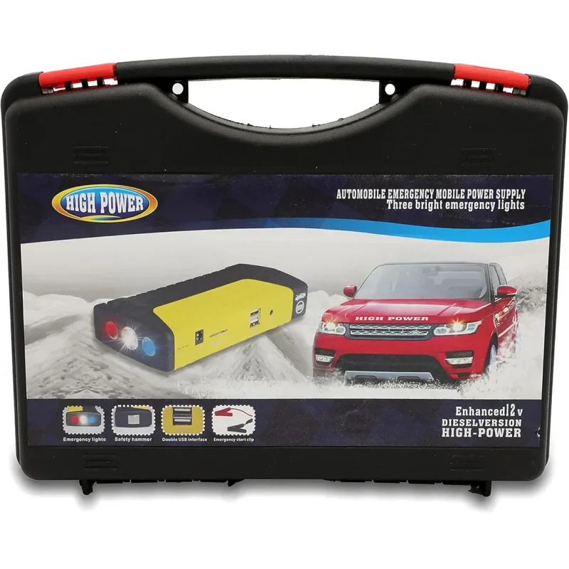 Jump starter 600A prenosni sa kompresorom za gume prenosni jump starter 600A - u upotrebi