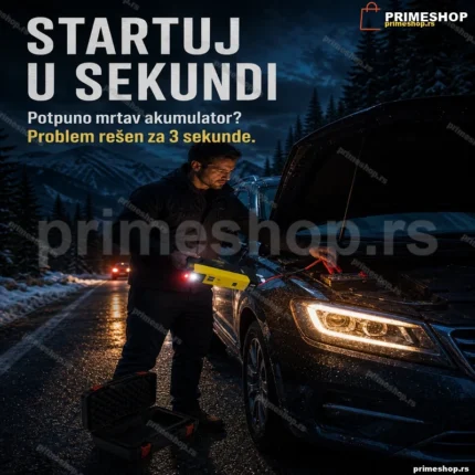 Jump starter 600A prenosni sa kompresorom za gume