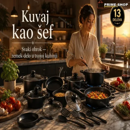 Komplet šerpi sa neprianjajućim premazom — 13 delova