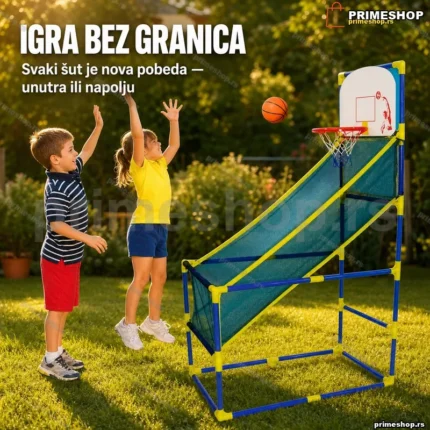 Košarkaški arkadni set za decu — koš, lopta i pumpa