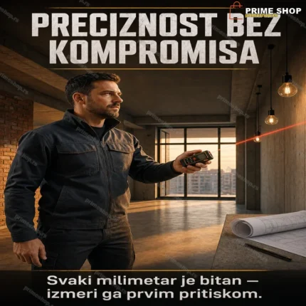 Laserski Daljinomer – Precizni Merač Razdaljine sa LCD Displejom