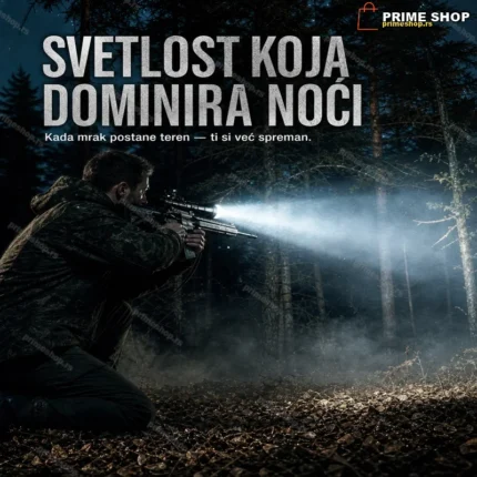 Lovačka Lampa BL-Q3888 Police – Komplet sa Punjačem i Nosačem za Pušku