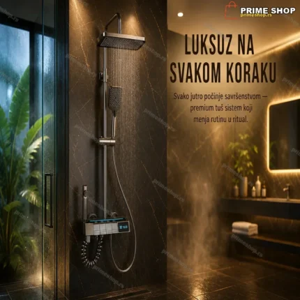 Luksuzni zidni tuš sa dodacima i displejom Line Premium model