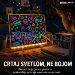 Magična LED ploča za crtanje sa 7 boja i USB napajanjem – 40×30 cm