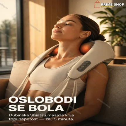 Masažer za vrat i ramena sa grejačem — dubinska Shiatsu masaža