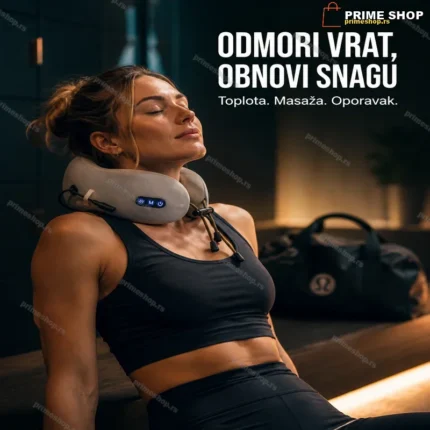 Masažer za vrat u obliku slova U sa grejanjem i memorijskom penom