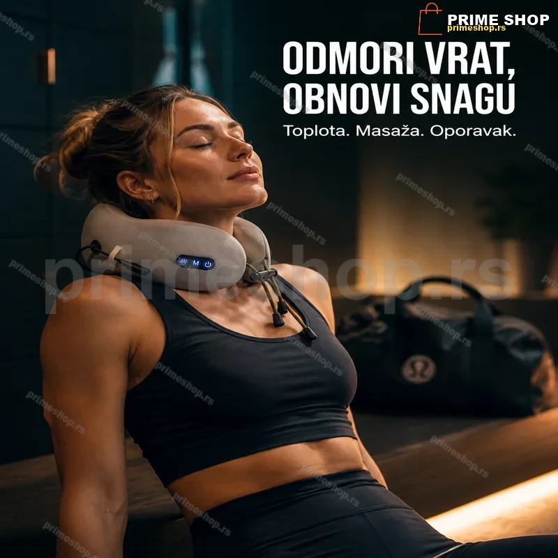 Masažer za vrat u obliku slova U sa grejanjem i memorijskom penom Masažer za vrat u obliku slova U sa grejanjem i memorijskom penom