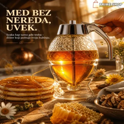 Mellora Stakleni Dozer za Med – Precizno Doziranje Bez Nereda
