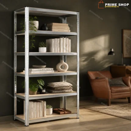 Metalna Montažna Polica 180×90×45 cm – 5 Nivoa, Nosivost 265 kg