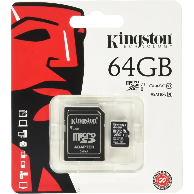 MicroSD kartica 64 GB klase 10 sa SD adapterom microSD 64 GB - prednja strana