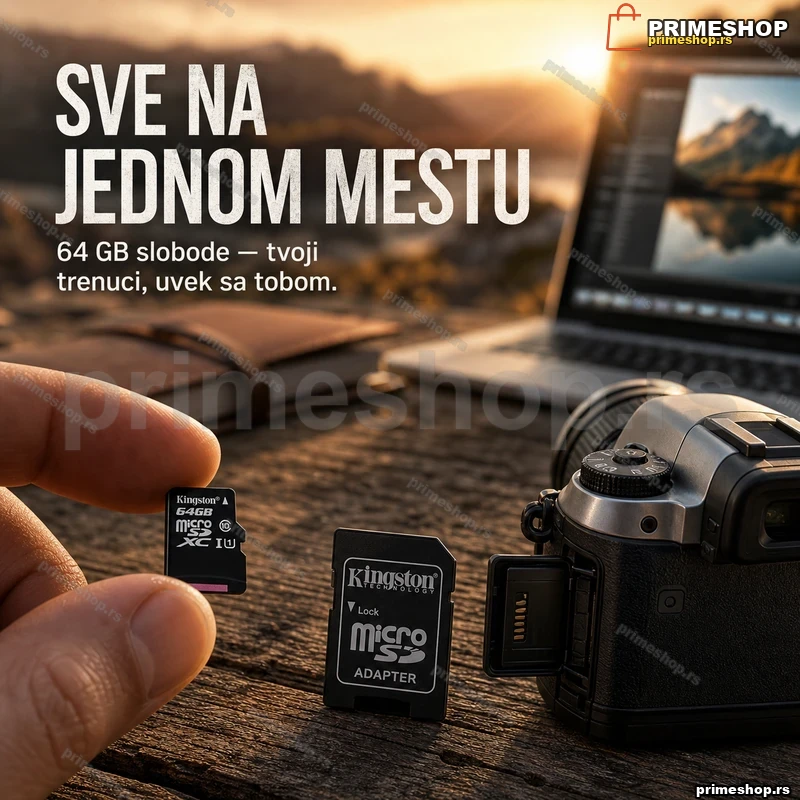 MicroSD kartica 64 GB klase 10 sa SD adapterom MicroSD kartica 64 GB klase 10 sa SD adapterom