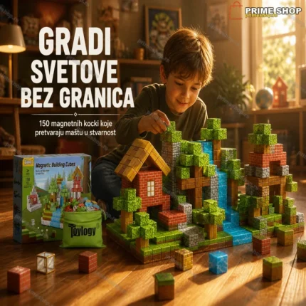 Minecraft Magnetne Kocke 150delova – Kreativni Magnetni Set za Sate Maštovite Igre-Najpovoljnije