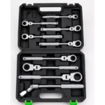 Okasti ključevi sa čegrtaljkom — set 9 komada, 8–24 mm - prednja strana