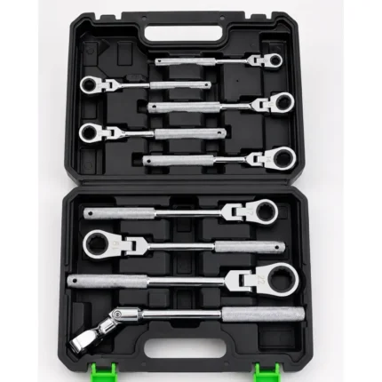 Okasti ključevi sa čegrtaljkom — set 9 komada, 8–24 mm - prednja strana