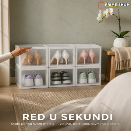 Organizator za Obuću – Set od 6 Providnih Kutija za Sortiranje