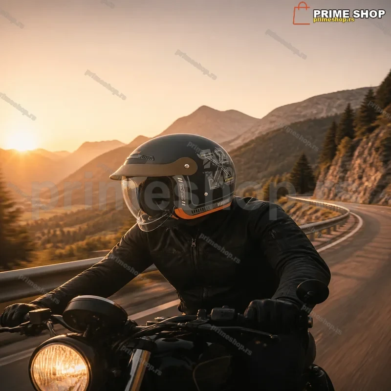 Otvorena jet kaciga za motocikl sa vizirom Otvorena jet kaciga za motocikl sa vizirom
