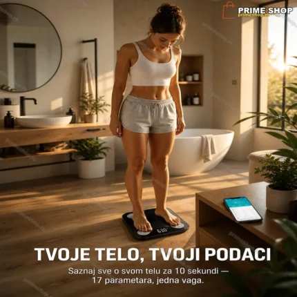 Pametna Digitalna Vaga sa Bluetooth – 17 Telesnih Parametara