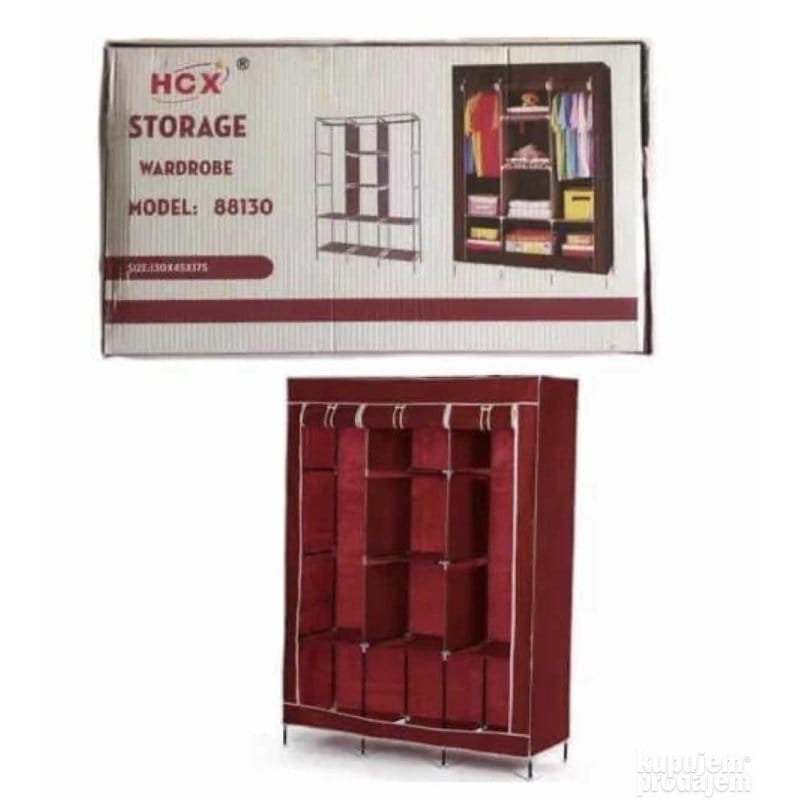 Platneni garderober 88130 sa metalnom konstrukcijom 130x45x175 cm platneni garderober 88130 - u upotrebi