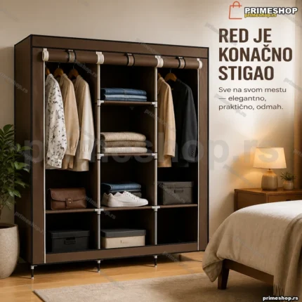 Platneni garderober 88130 sa metalnom konstrukcijom 130x45x175 cm