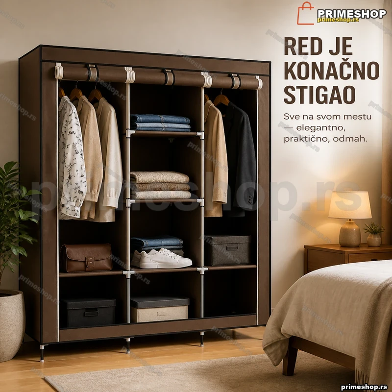 Platneni garderober 88130 sa metalnom konstrukcijom 130x45x175 cm Platneni garderober 88130 sa metalnom konstrukcijom 130x45x175 cm