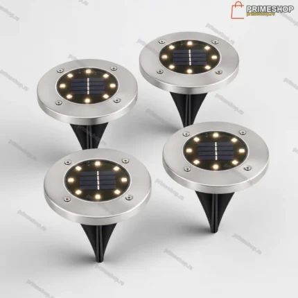 Podne LED solarne lampe za dvorište — Set 4 komada, inox, automatsko paljenje