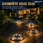 Podne LED solarne lampe za dvorište — Set 4 komada, inox, automatsko paljenje