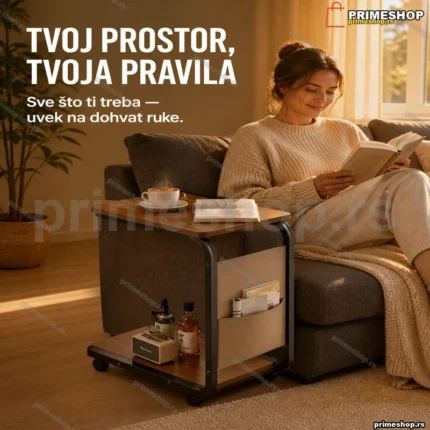 Pomoćni stočić C oblika za kauč i krevet
