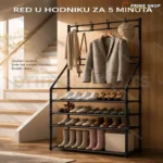 Premium 3-u-1 Organizer za Hodnik — Stalak za Odeću, Cipele i Akcesoare