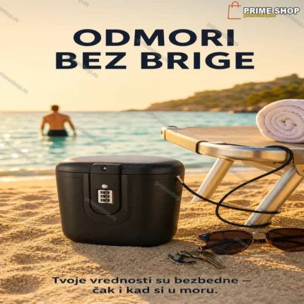 Prenosivi sef za plažu sa PIN bravom — zaključaj vrednosti na odmoru