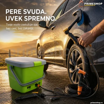 Prenosni perač za auto 12V — rezervoar 18 L i crevo 7 m
