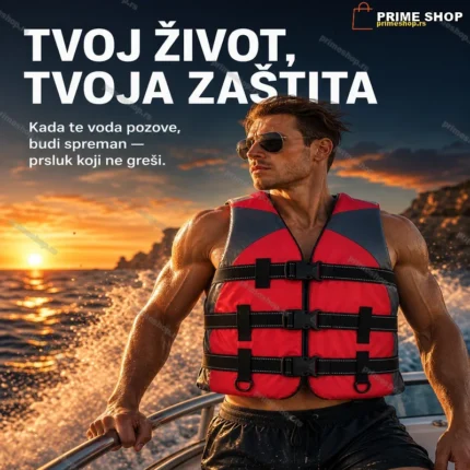 Prsluk za Spasavanje za Odrasle – Univerzalni Sigurnosni Prsluk sa Pištaljkom za Čamac, Ribolov i Vodene Sportove