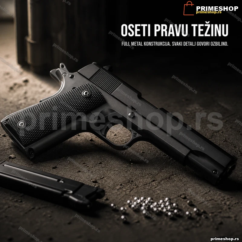 Replika Kolt 1911 airsoft pištolj sa crnim koricama Replika Kolt 1911 airsoft pištolj sa crnim koricama