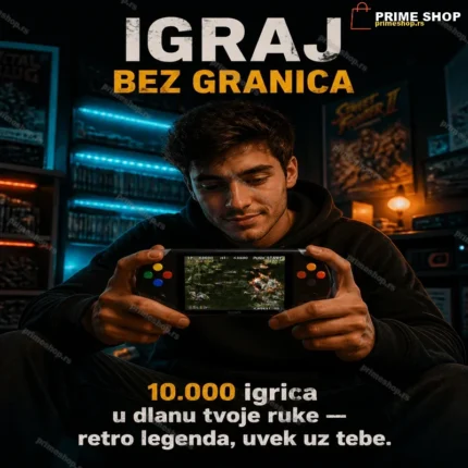 Retro Ručna Konzola LJQ-8255 sa 10.000+ Igrica | 5.1 inč LCD ekran