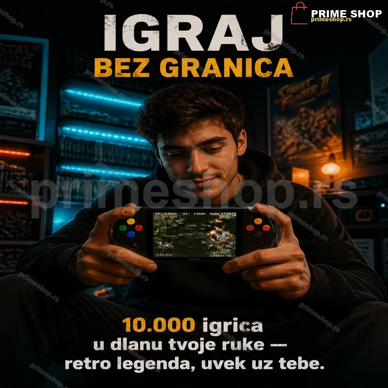 Retro Ručna Konzola LJQ-8255 sa 10.000+ Igrica | 5.1 inč LCD ekran Retro Ručna Konzola LJQ-8255 sa 10.000+ Igrica | 5.1 inč LCD ekran