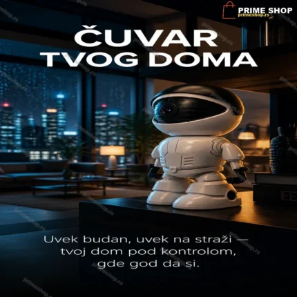 Robot WiFi Kamera za Kuću — HD Noćni Vid, Detekcija Pokreta, Dvosmerni Zvuk