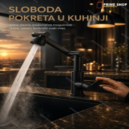 Rotirajuća Kuhinjska Slavina 1080° – Fleksibilna Mehanička Ruka, 2 Režima Mlaza