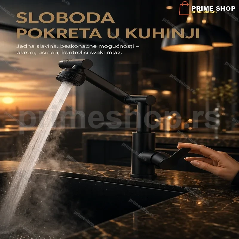 Rotirajuća Kuhinjska Slavina 1080° – Fleksibilna Mehanička Ruka, 2 Režima Mlaza Rotirajuća Kuhinjska Slavina 1080° – Fleksibilna Mehanička Ruka, 2 Režima Mlaza