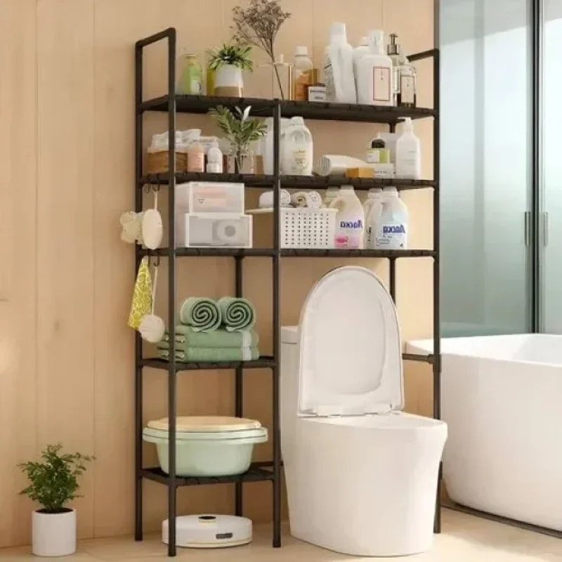 Samostojeća polica za WC — organizator za kupatilo polica za WC - u upotrebi