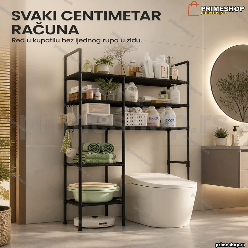 Samostojeća polica za WC — organizator za kupatilo Samostojeća polica za WC — organizator za kupatilo