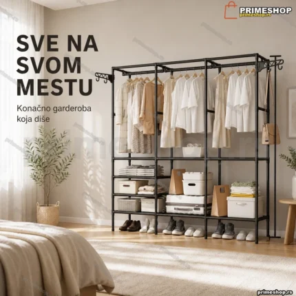Samostojeći štender za garderobu i obuću širine 160 cm